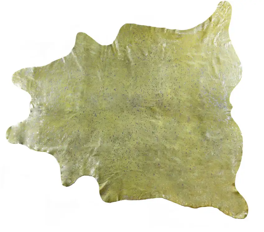 Green and Silver Cowhide Hand Knotted Area Rug Photo 1