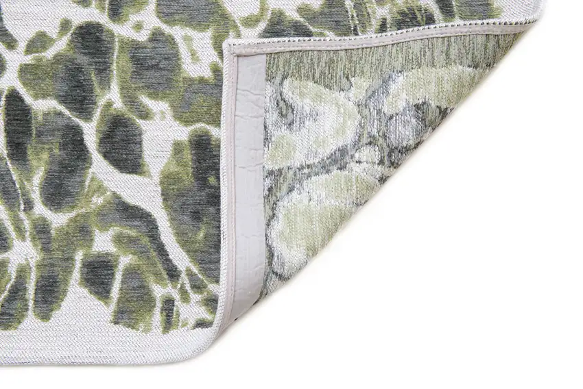 Green and White Abstract Non Skid Area Rug Photo 4