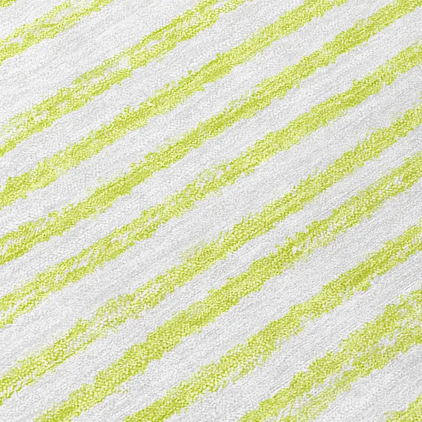 Green and White Abstract Washable Non Skid Indoor Outdoor Area Rug Photo 8