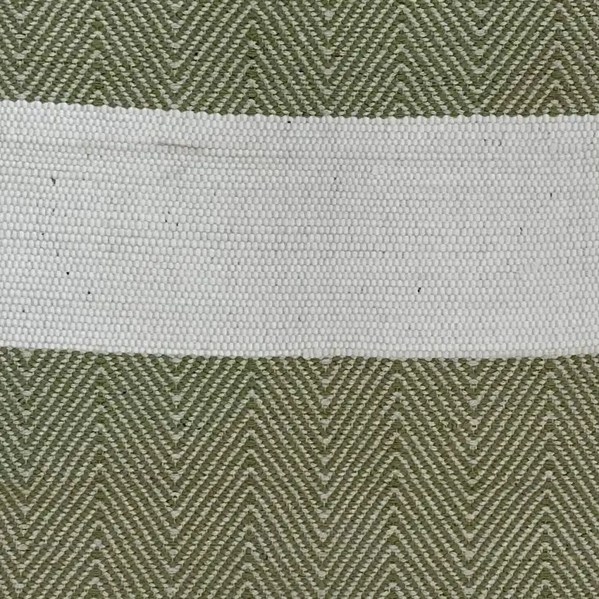 Green and White Chevron Striped Area Rug Photo 3