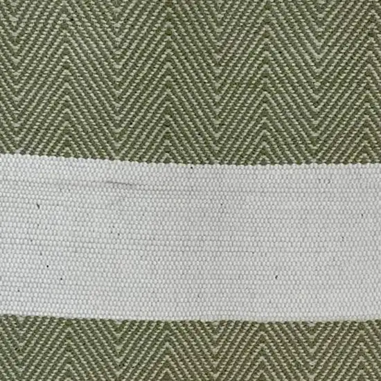 Green And White Hand Woven Area Rug Photo 9