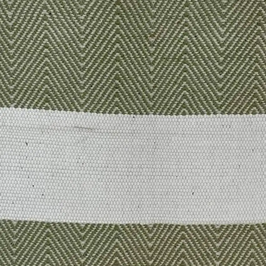 Green And White Hand Woven Area Rug Photo 9