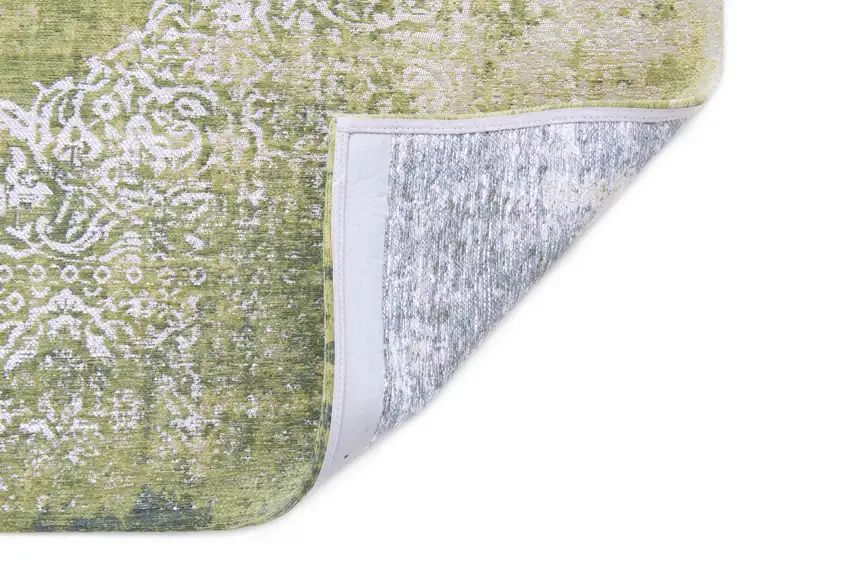 Green and White Oriental Non Skid Area Rug Photo 4