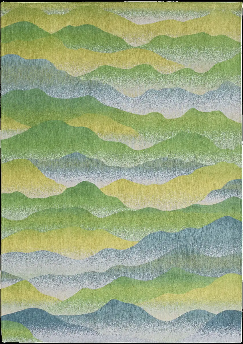 Green and Yellow Abstract Non Skid Area Rug Photo 7