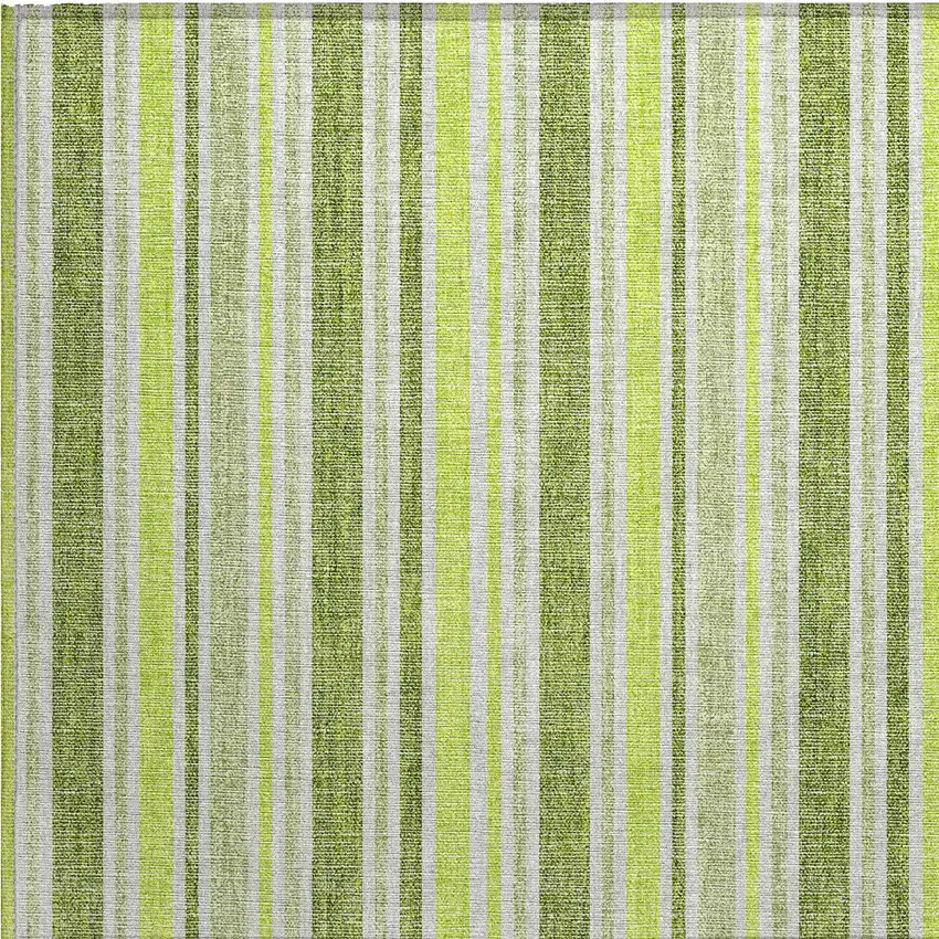 Green and Yellow Striped Washable Non Skid Indoor Outdoor Area Rug Photo 6