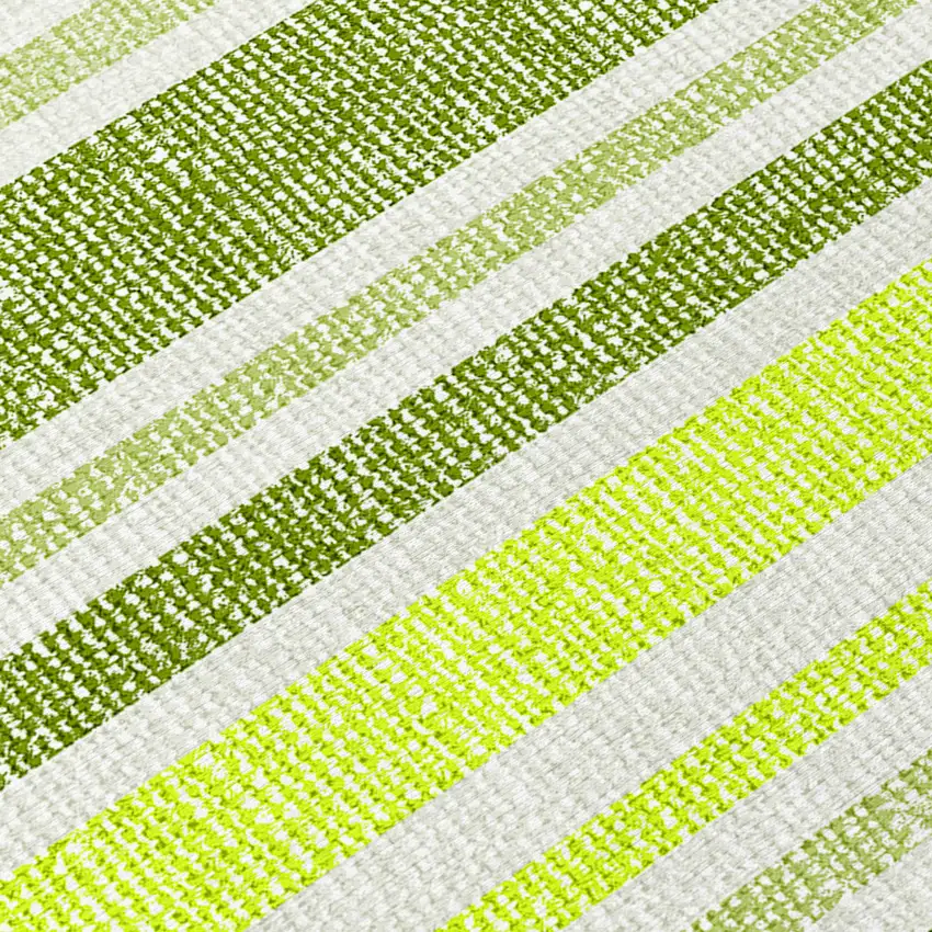 Green and Yellow Striped Washable Non Skid Indoor Outdoor Area Rug Photo 8