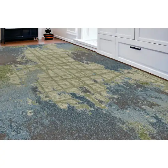 Green Or Blue Abstract Design Indoor Area Rug Photo 2