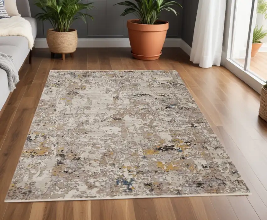 Grey Abstract Area Rug Photo 1