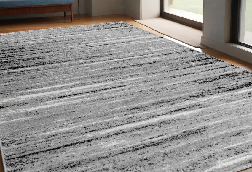 5' X 8' Grey Abstract Area Rug Photo 1