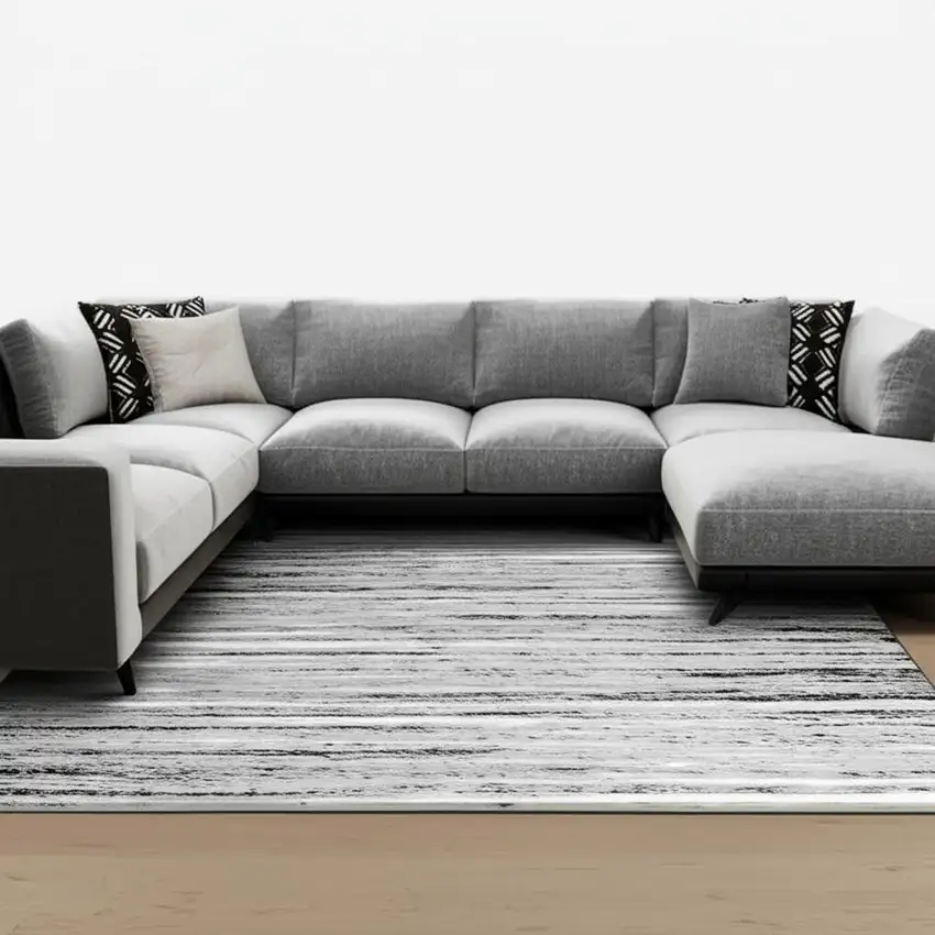 8' X 11' Grey Abstract Area Rug Photo 1