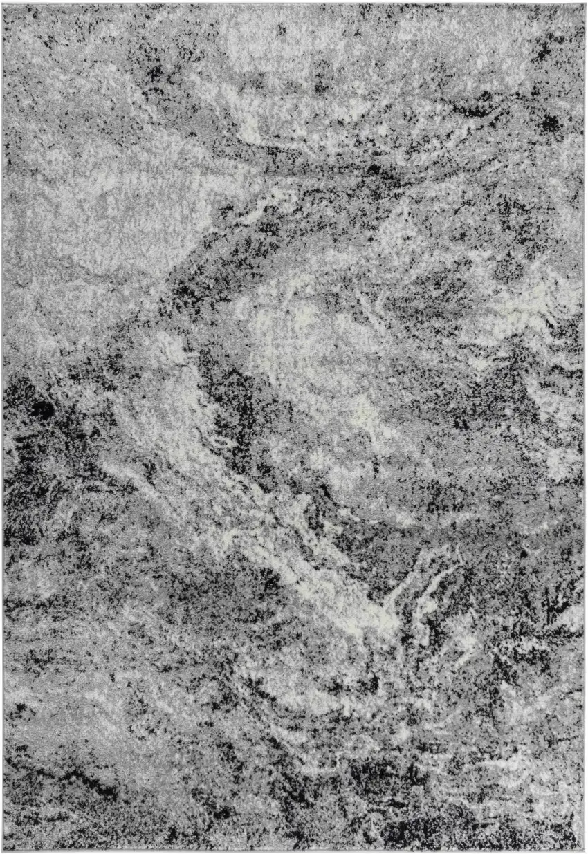 10' Black And Gray Abstract Runner Rug Photo 2