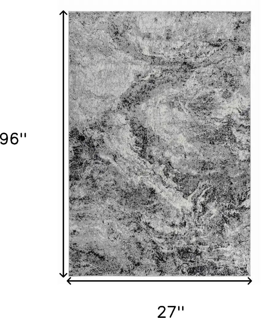Grey Abstract Area Rug Photo 3