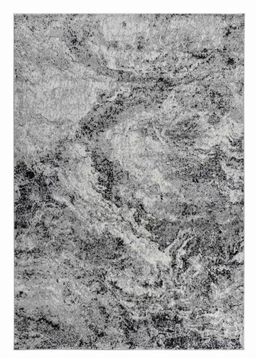 2' X 8' Grey Abstract Area Rug Photo 2