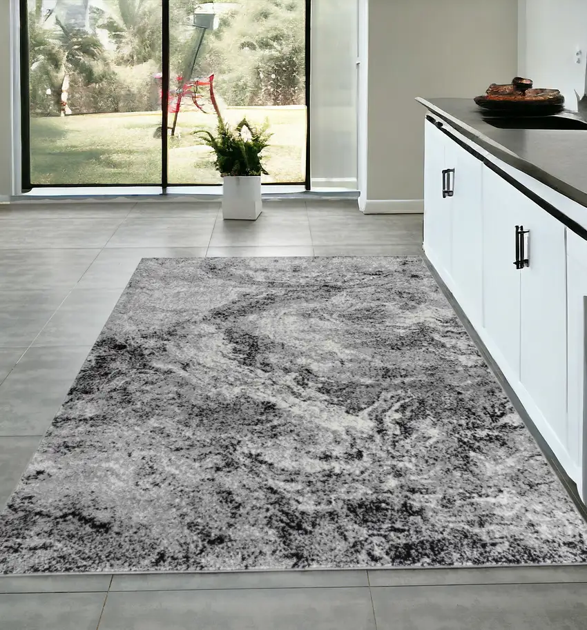 Grey Abstract Area Rug Photo 1