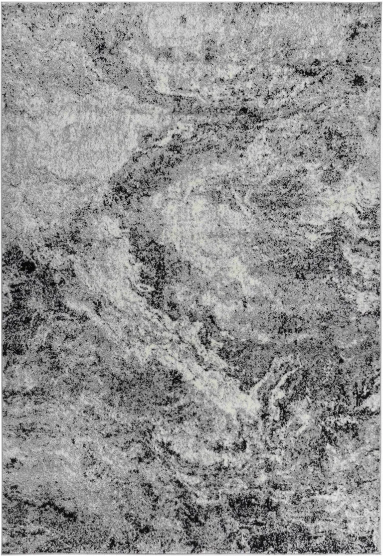 Grey Abstract Area Rug Photo 5