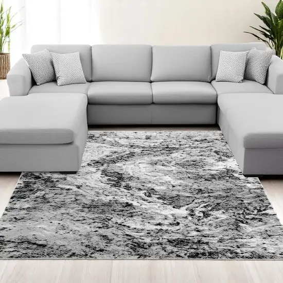 7' X 10' Grey Abstract Area Rug Photo 1