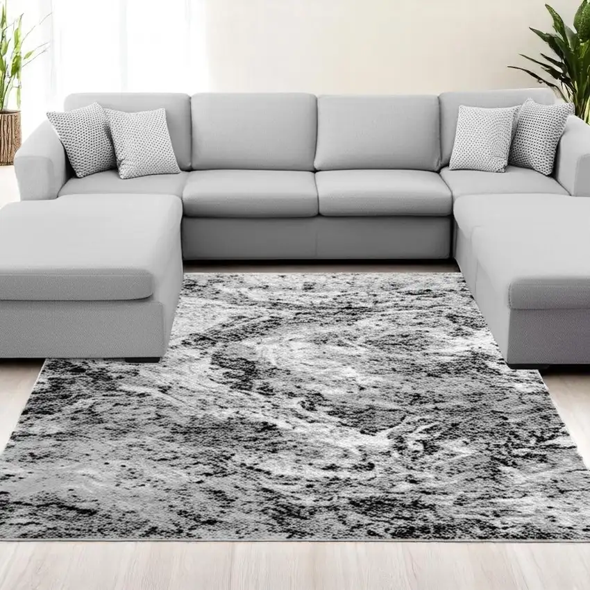7' X 10' Grey Abstract Area Rug Photo 1