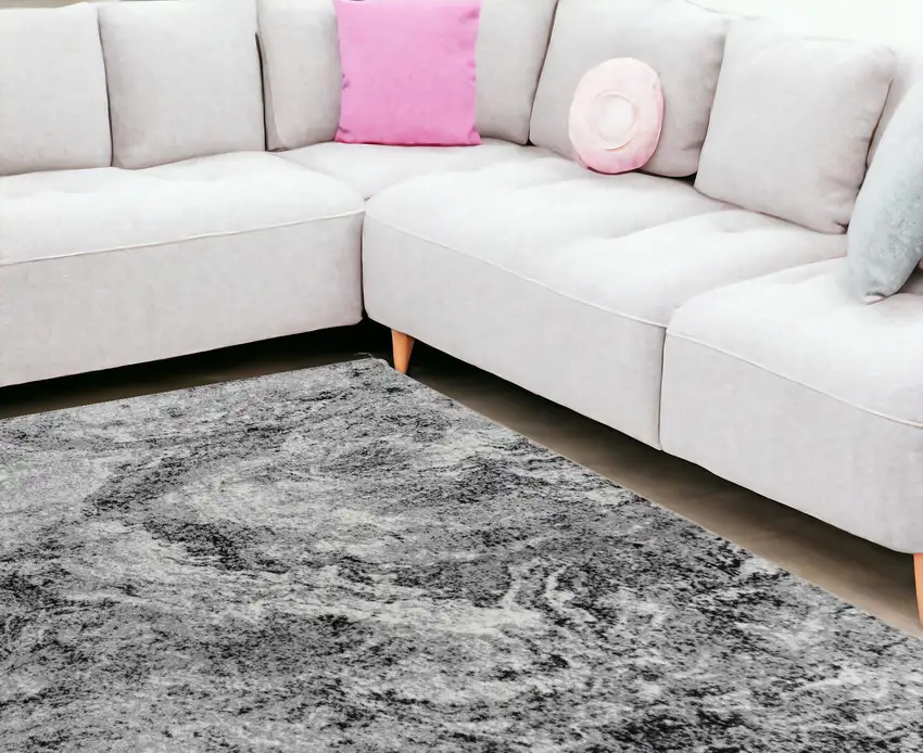 8' X 11' Grey Abstract Area Rug Photo 1