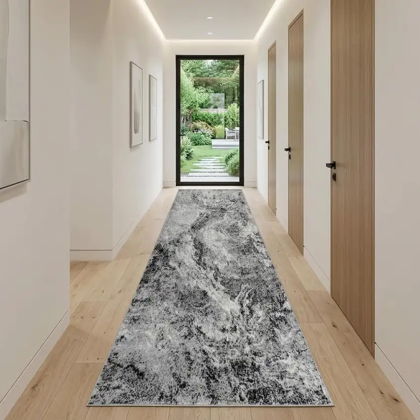 Grey Abstract Area Rug Photo 1