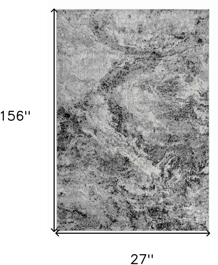 Grey Abstract Area Rug Photo 5