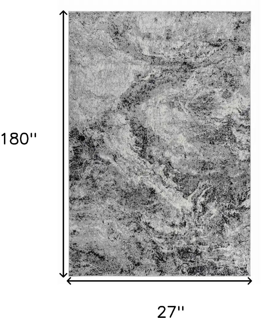 Grey Abstract Area Rug Photo 3