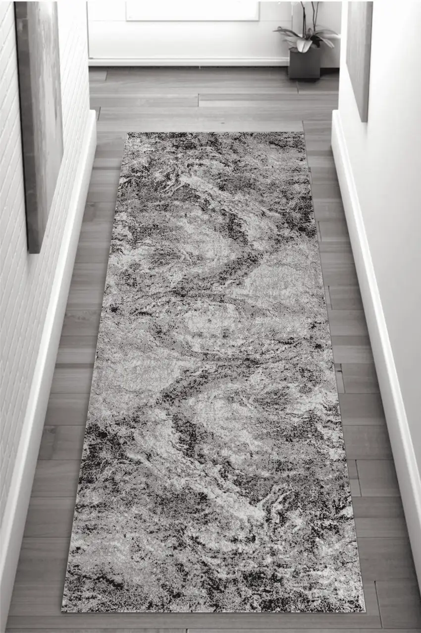 Grey Abstract Area Rug Photo 1