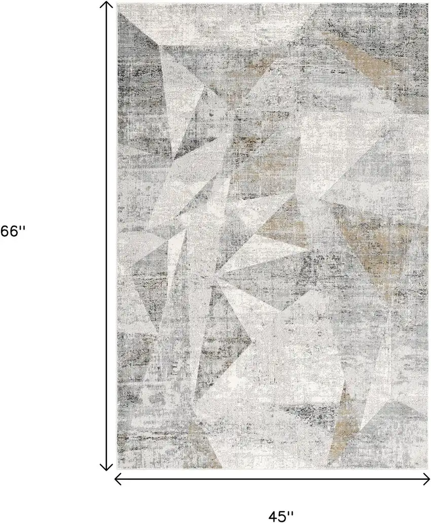 Grey Abstract Area Rug Photo 3