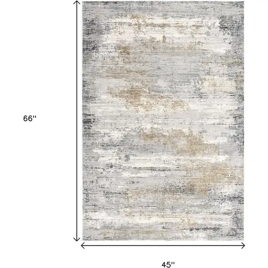 Grey Abstract Area Rug Photo 3