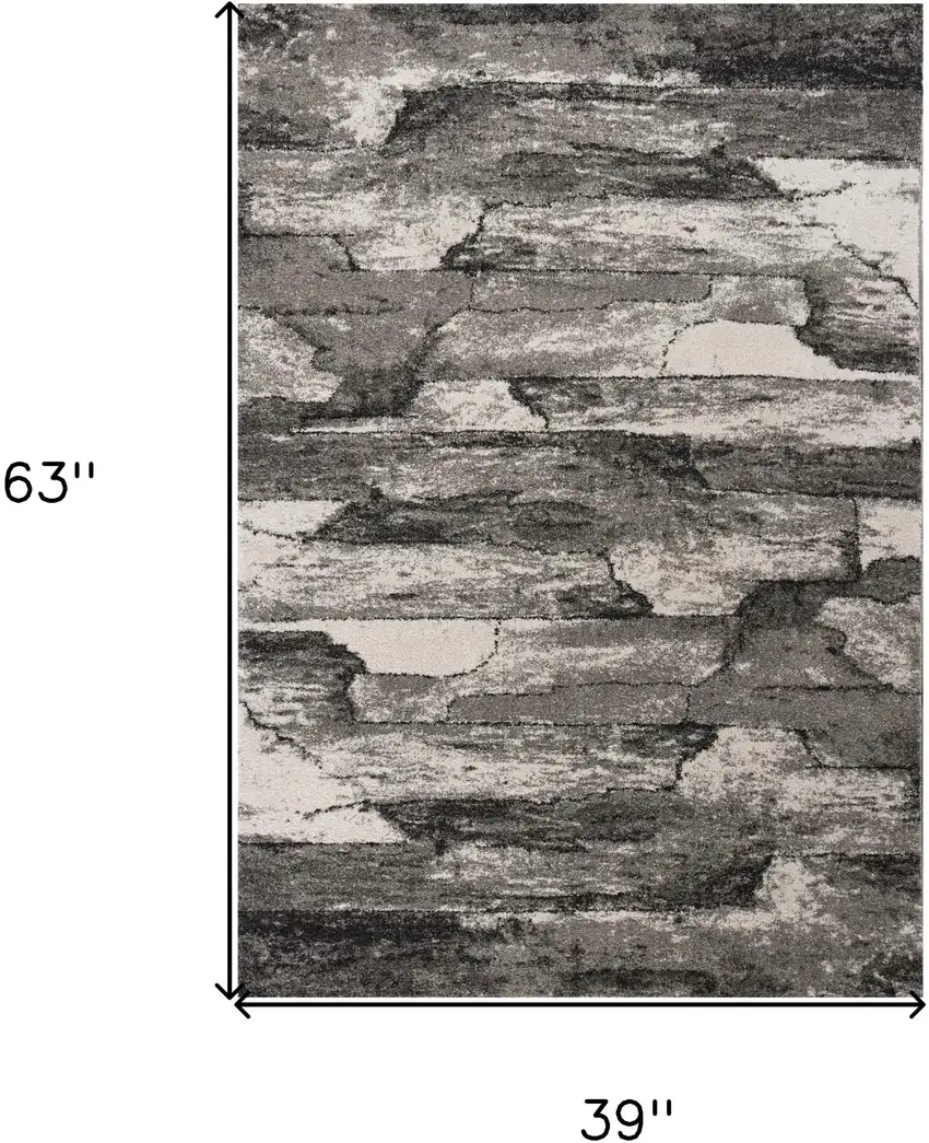 Grey Abstract Design Area Rug Photo 3