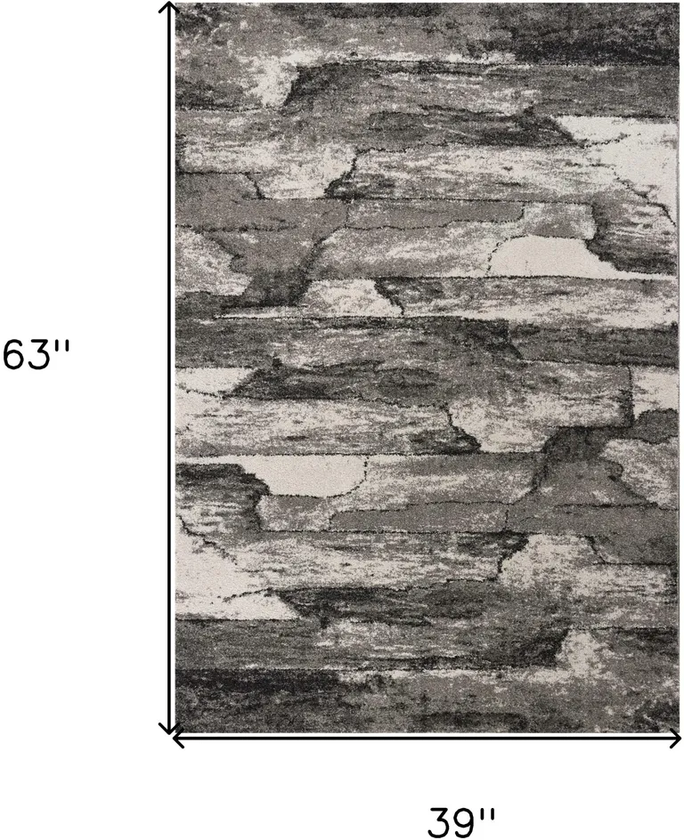 Grey Abstract Design Area Rug Photo 5