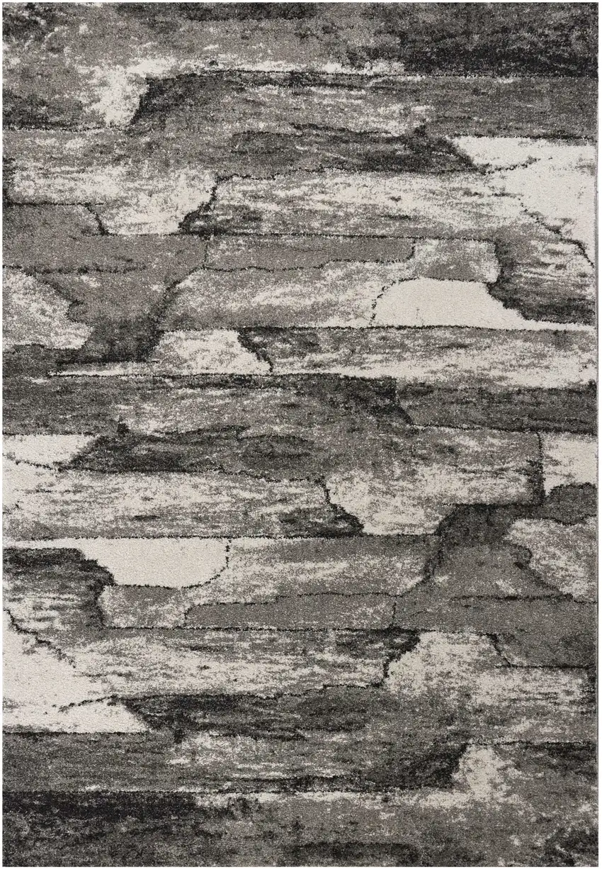 Grey Abstract Design Area Rug Photo 2
