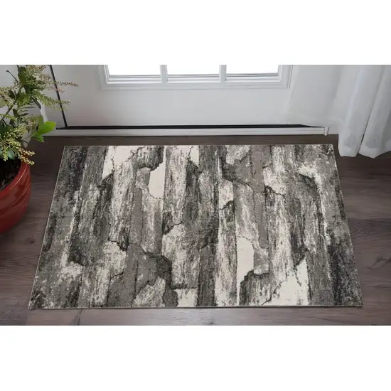 Grey Abstract Design Area Rug Photo 1
