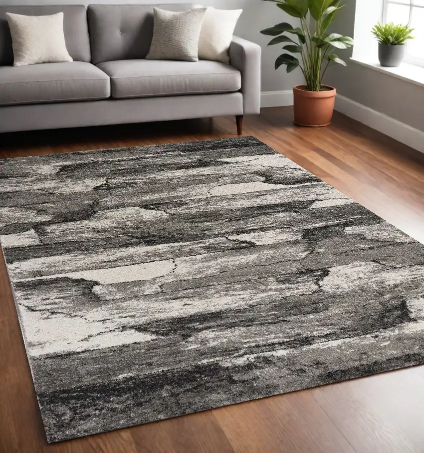Gray Abstract Area Rug Photo 1