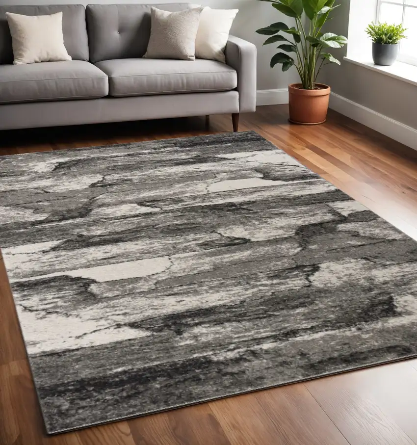Gray Abstract Area Rug Photo 1