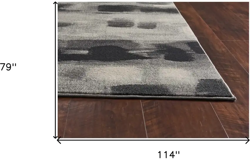 Grey Abstract Design Indoor Area Rug Photo 6