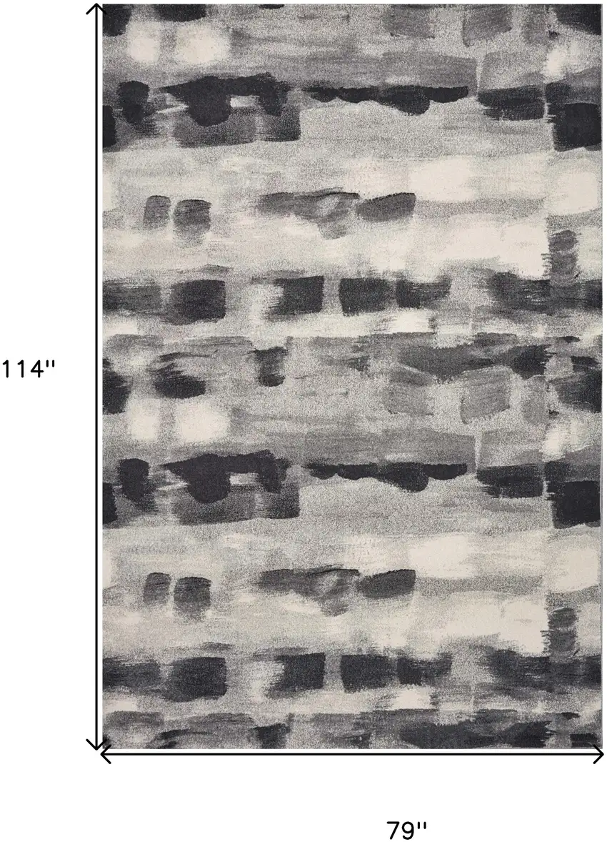 Grey Abstract Design Indoor Area Rug Photo 6