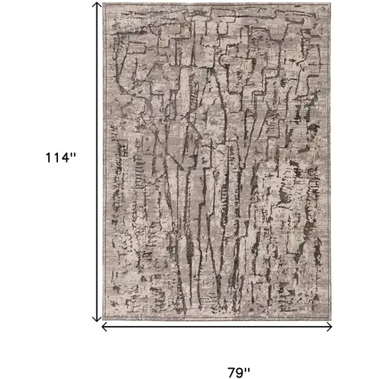 Gray And Black Abstract Distressed Area Rug Photo 4