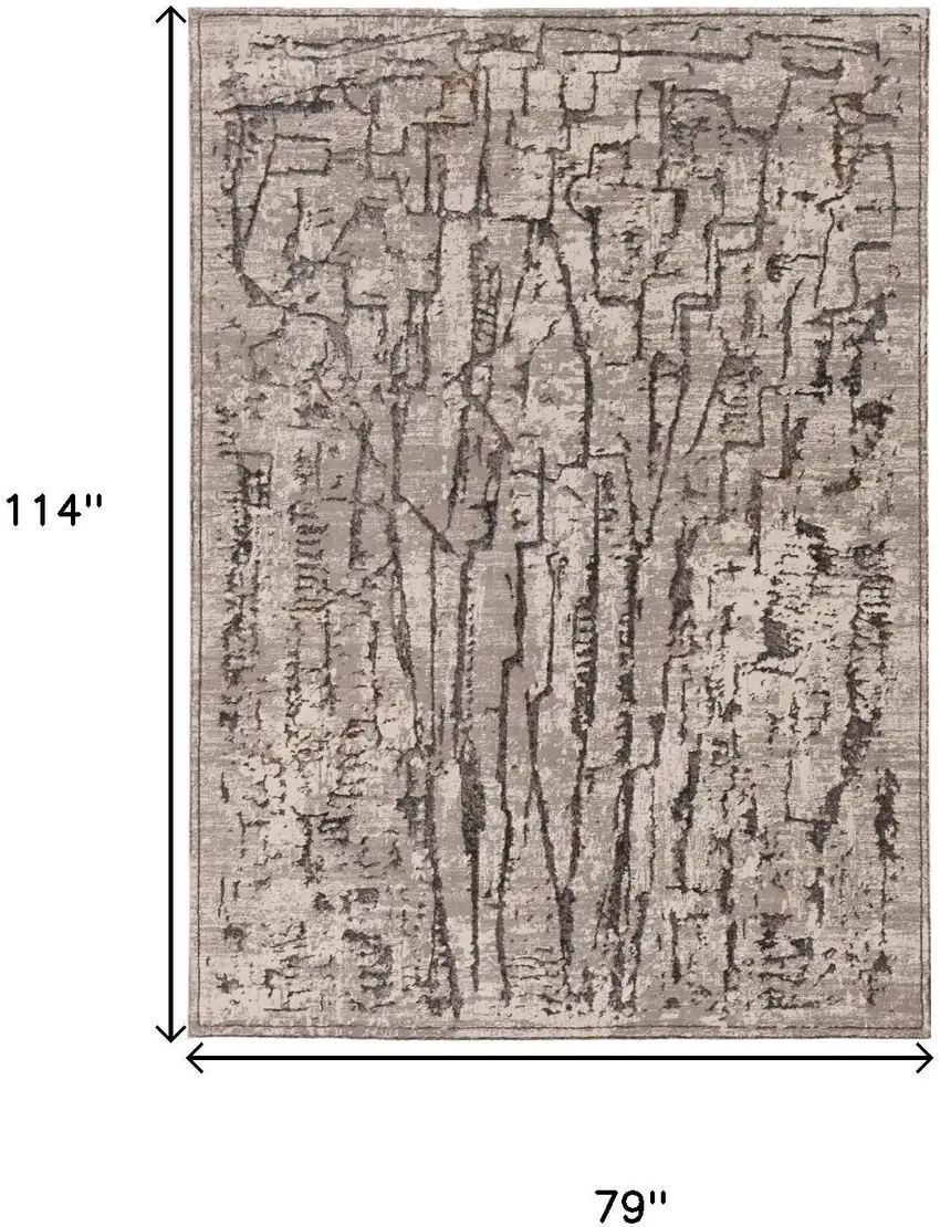 Gray And Black Abstract Distressed Area Rug Photo 4