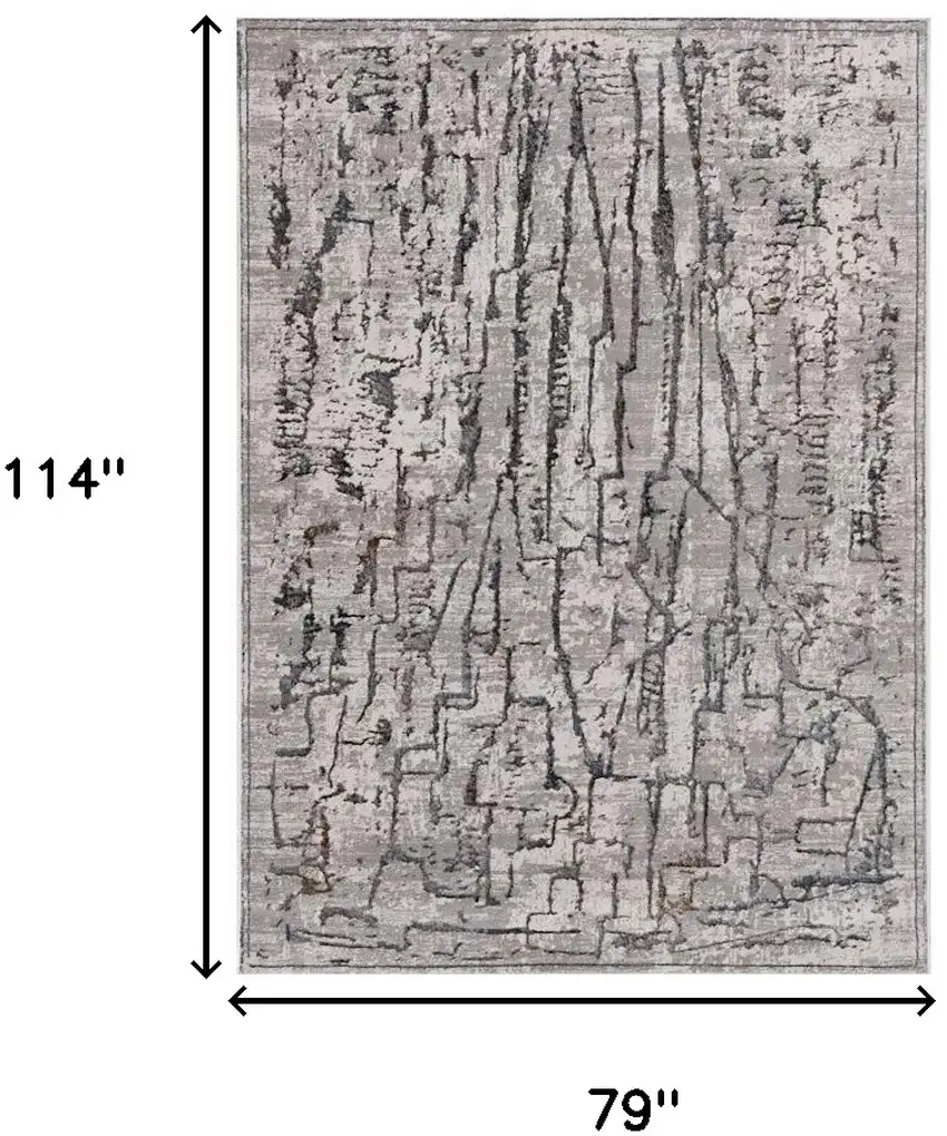 Grey Abstract Design Indoor Area Rug Photo 3