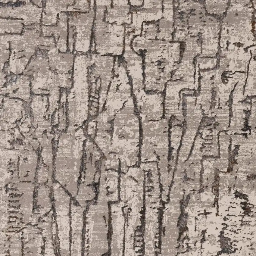 Gray And Black Abstract Distressed Area Rug Photo 5