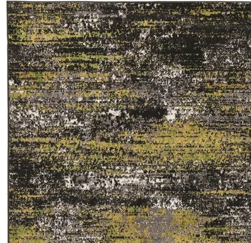 Black Brown and White Abstract Area Rug Photo 4