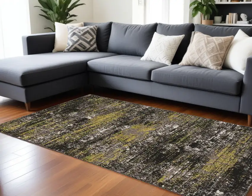 Grey Abstract Design Indoor Area Rug Photo 1