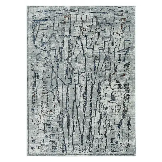 Grey Abstract Lines Area Rug Photo 1