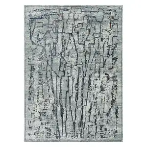 Photo of Grey Abstract Lines Area Rug