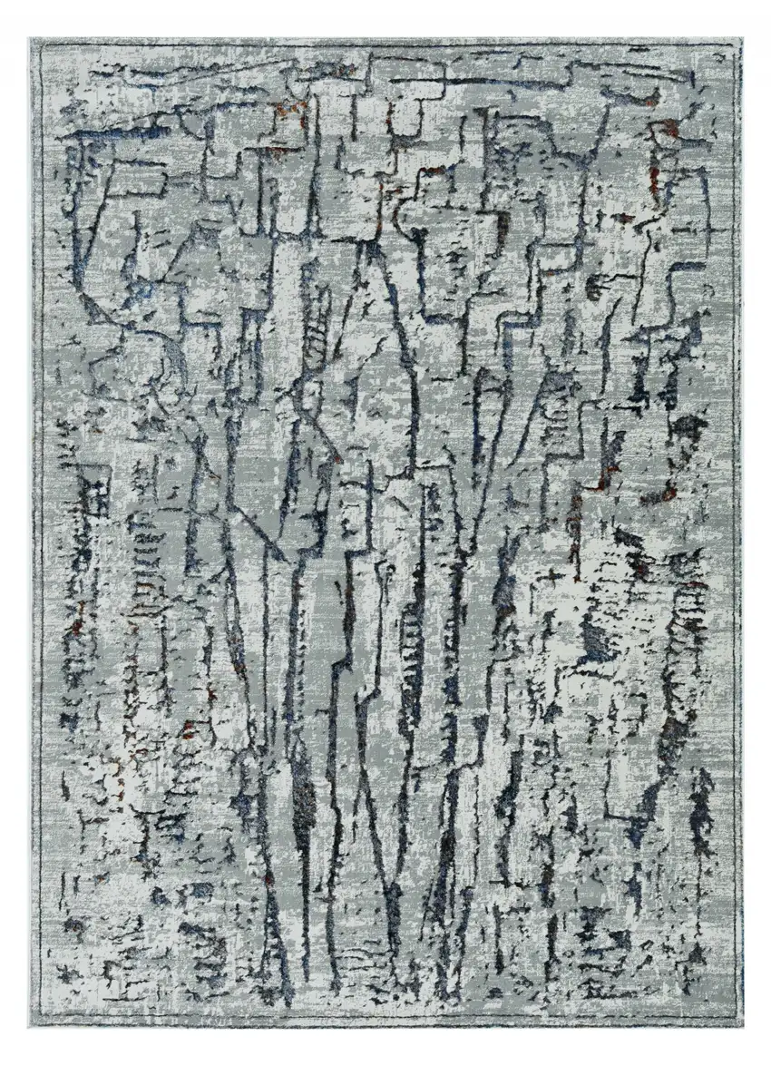 Grey Abstract Lines Area Rug Photo 2