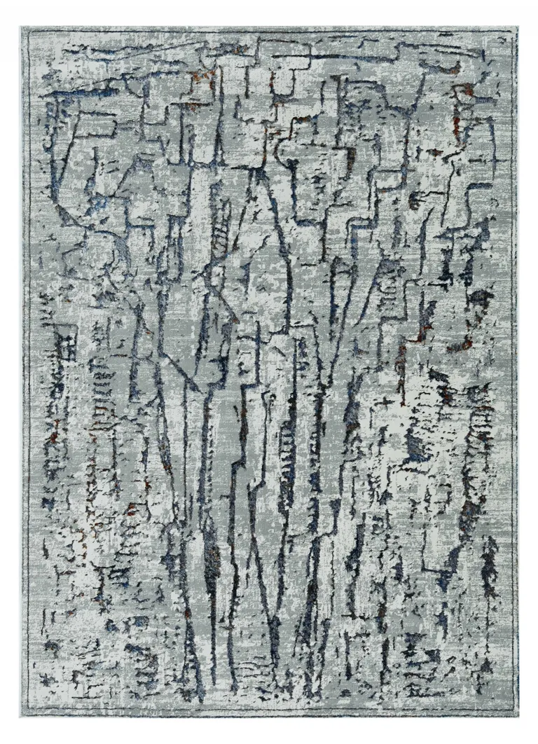 Grey Abstract Lines Area Rug Photo 2