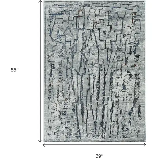 Grey Abstract Lines Area Rug Photo 5