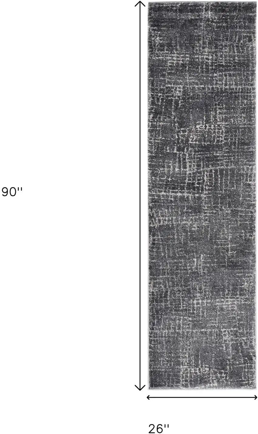 7' Gray And Dark Gray Abstract Area Rug Photo 3