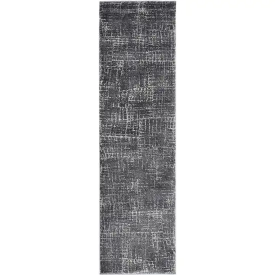 7' Gray And Dark Gray Abstract Area Rug Photo 2