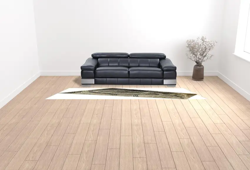 Grey Abstract Power Loom Stain Resistant Area Rug Photo 2